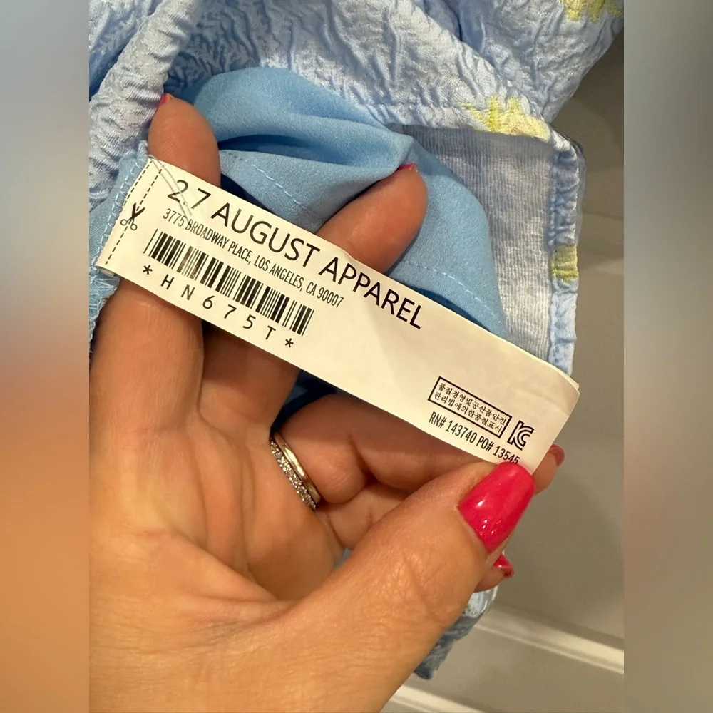 Anthropologie English Factory Jacquard Puff-Sleeve Babydoll Blouse Large - Picture 6 of 6